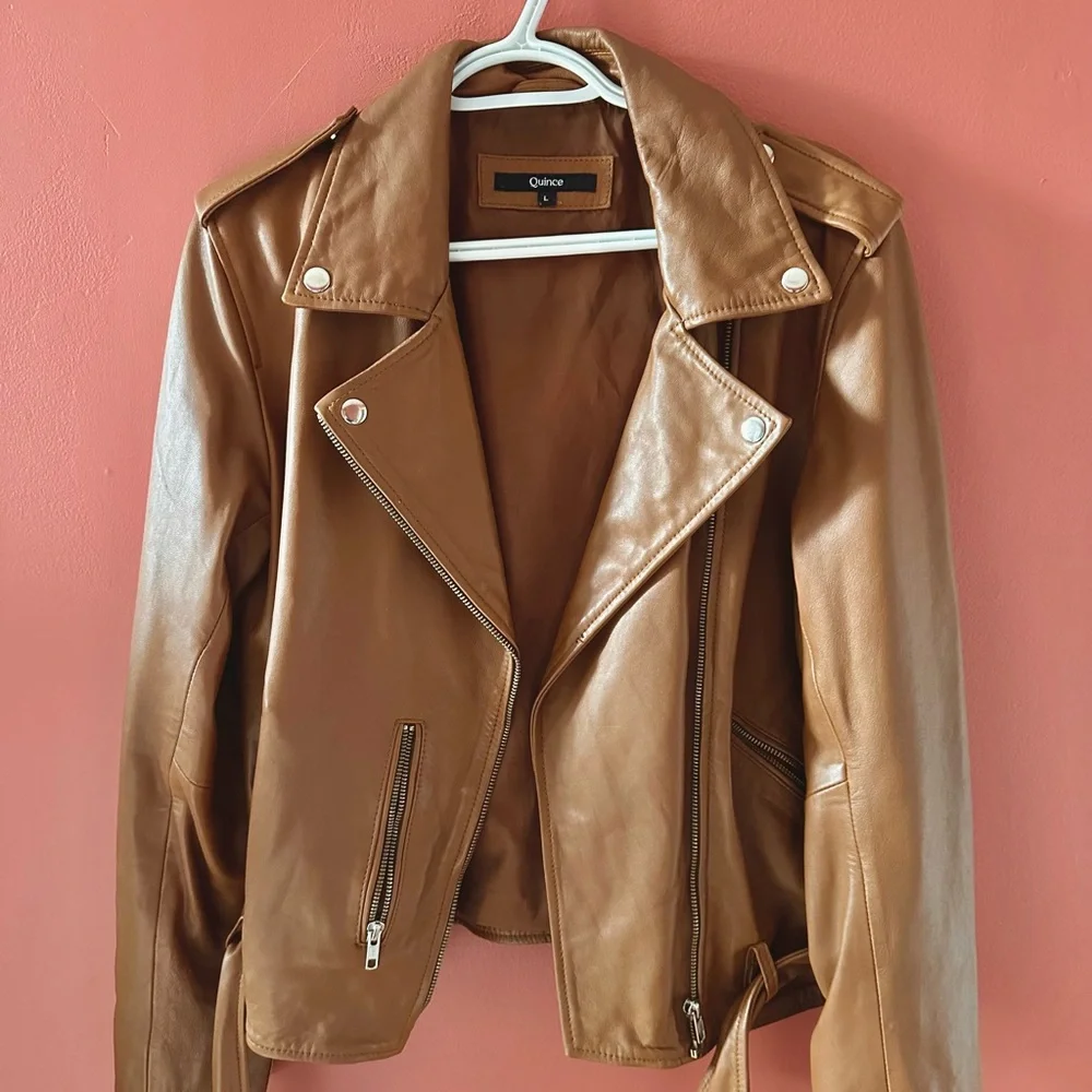 Quince 100% Leather Motorcycle Jacket - Picture 1 of 4